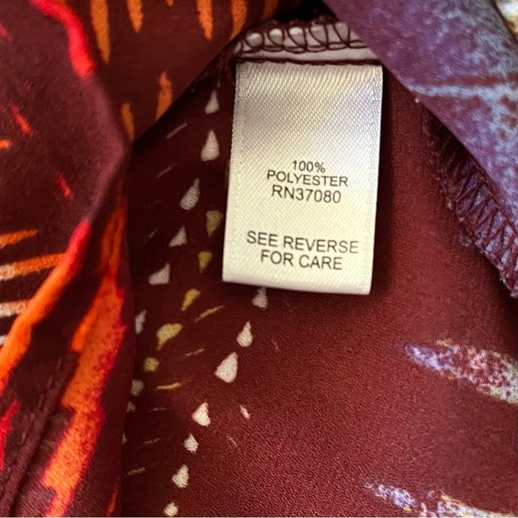 Cato casual pullover top M multicolor long sleeves round neck abstract print - Picture 12 of 13